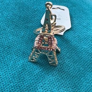 Gold and Pink Eiffel Tower Keychain